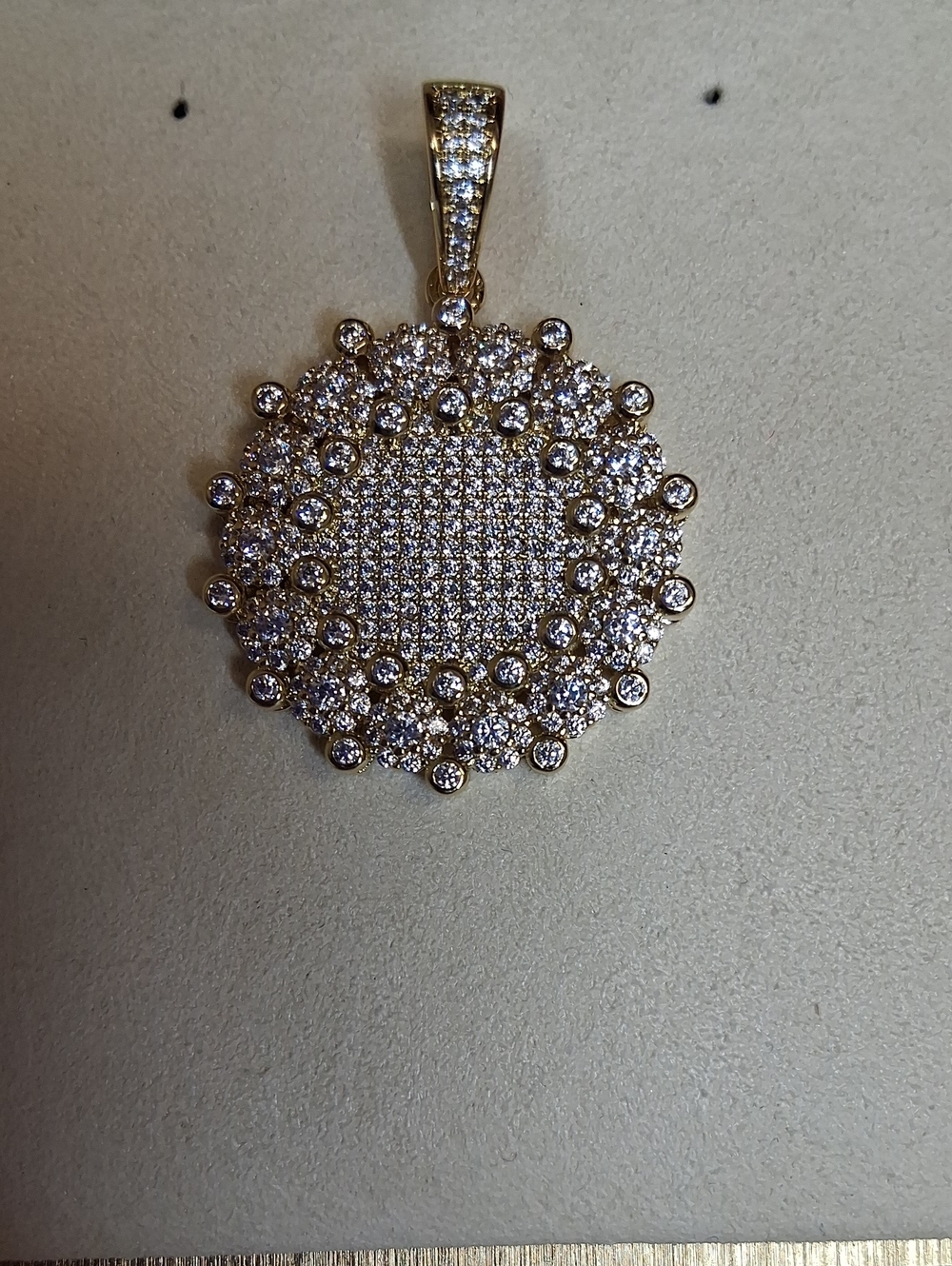 FR-Vault Beautiful Brass Base Pendant encrusted With Pave' CZ Stones!